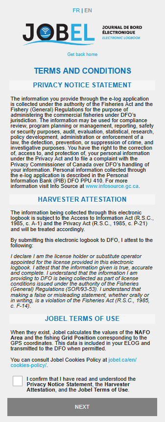 Terms and conditions