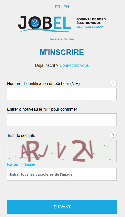 Inscription étape 2