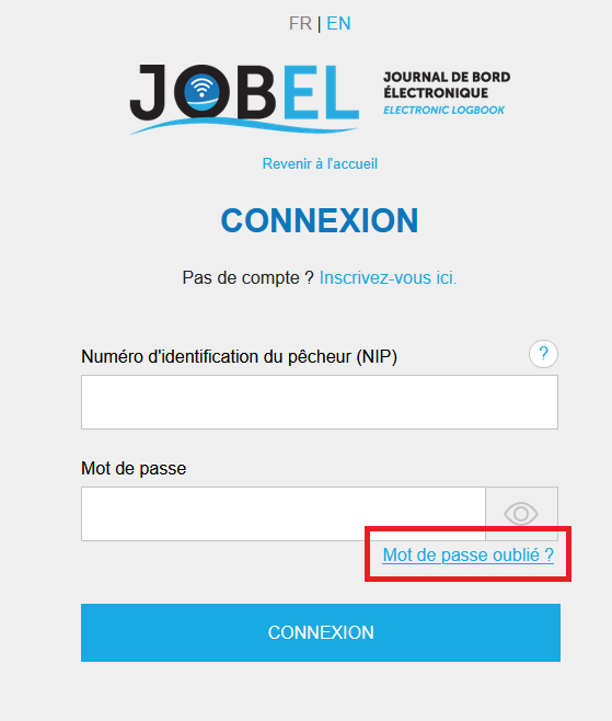 Mot de passe oublié