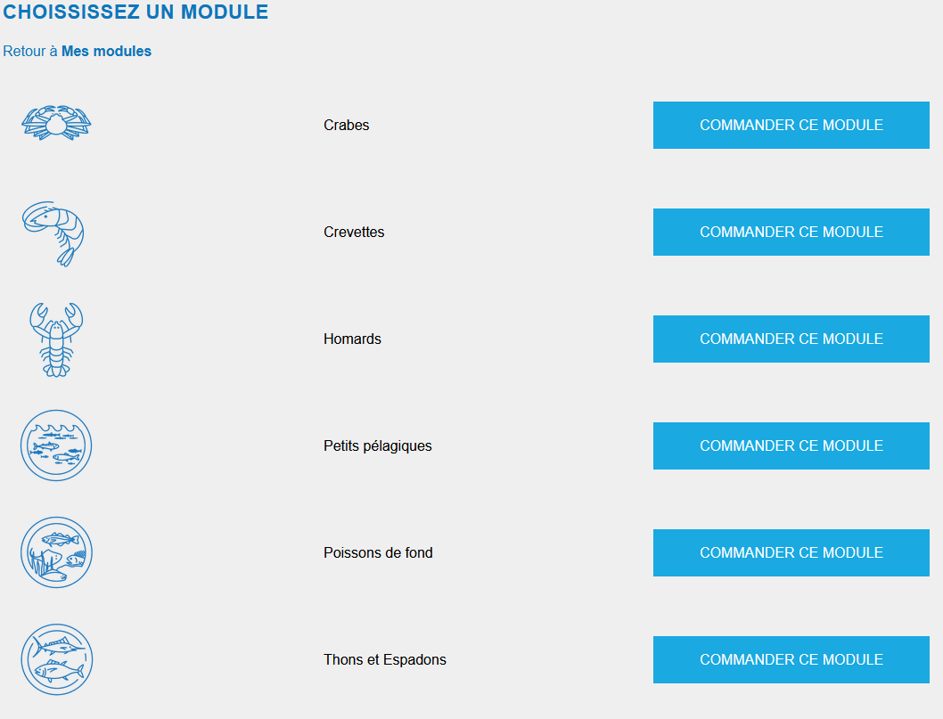 Sélection de module